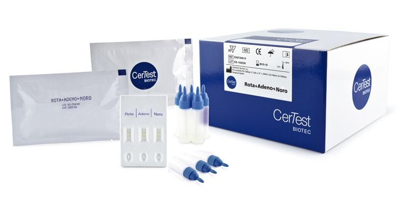 CerTest Rotavirus + Adenovirus + Norovirus one step combo test Kit