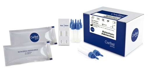 [XR882001VC] CerTest Rotavirus + Adenovirus one step combo test Kit with Stool vials