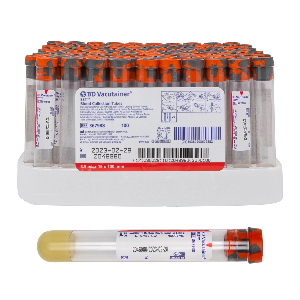 BD Vacutainer® SST™ Tubes, 16 x 125 mm, 10mL
