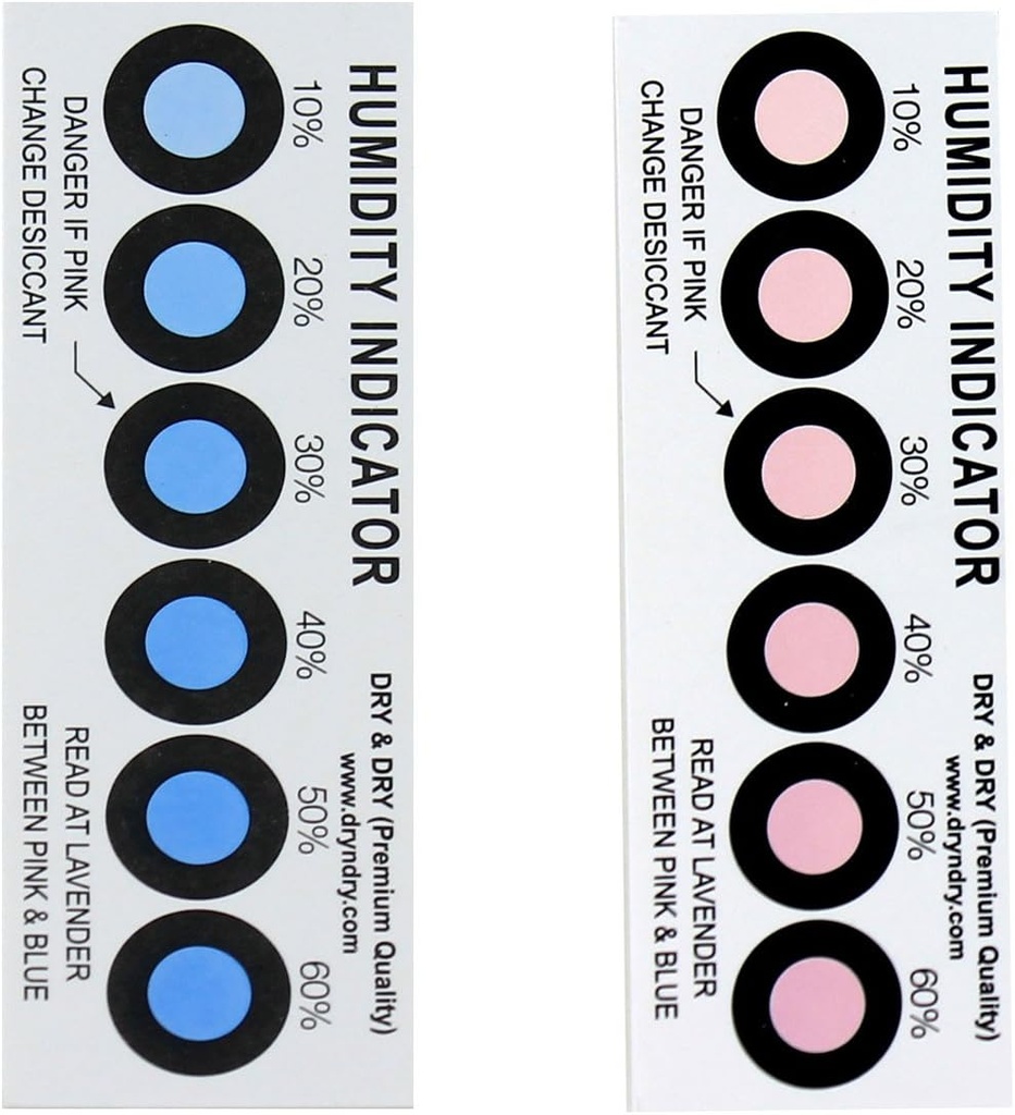 Premium Humidity Indicator Cards, Reusable, 10-60%, 6 Spot