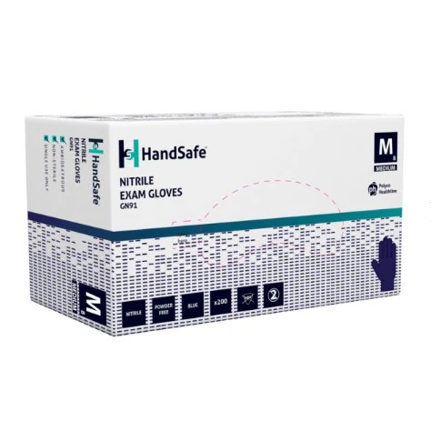 HandSafe® Powder Free Blue Nitrile Examination Gloves