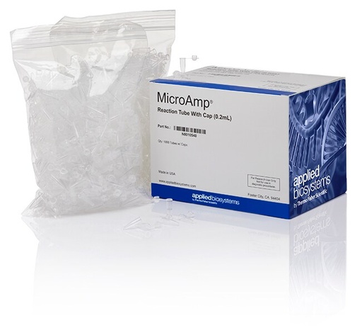 [N8010540] Applied Biosystems™ MicroAmp™ PCR Reaction Tubes with dome Caps, 0.2 mL