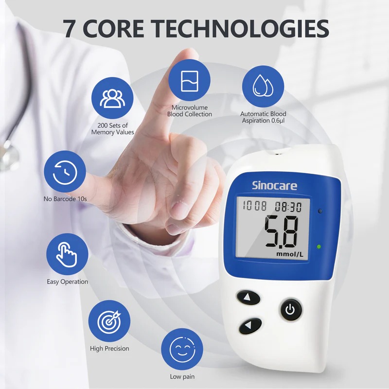 Sinocare Safe Accu 2 Blood Sugar Monitor