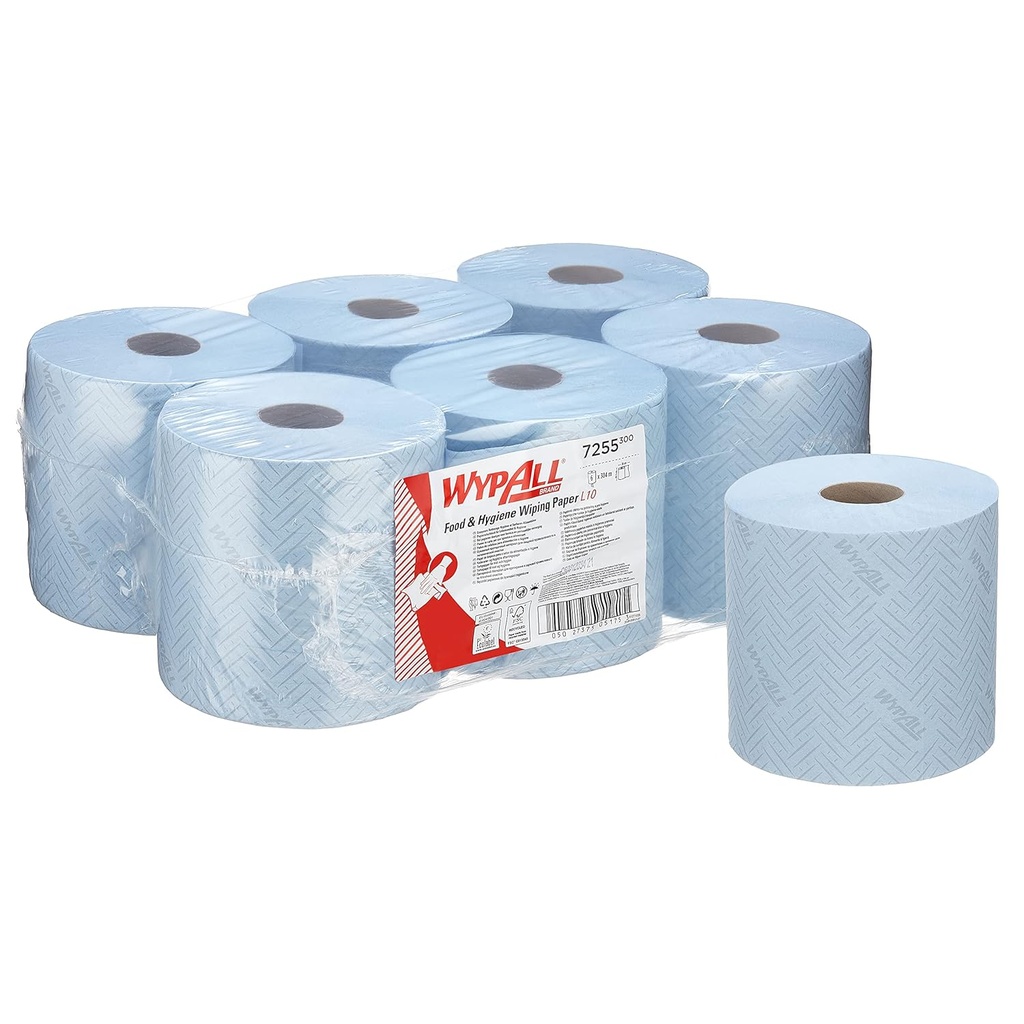 WypAll® L10 Wiping Paper, 1 Ply Centrefeed Blue Roll