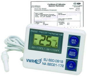 VWR®, Waterproof, Digitally-Calibrated Thermometer, 1m cable length, −50 to +70 °C