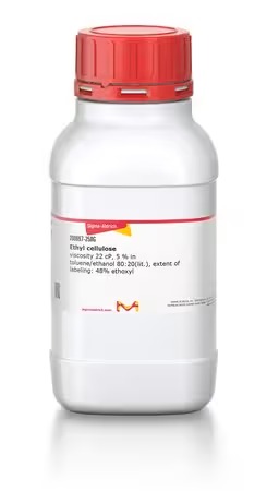 Sigma-Aldrich Ethyl cellulose, viscosity 22 cP, 5 % in toluene/ethanol 80:20(lit.), extent of labeling: 48% ethoxyl