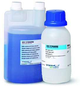 VWR Buffer solutions, 20 °C AVS TITRINORM, Color code; Blue/green/red, pH 4,7,10 in Plastic bottle (3×250 ml)