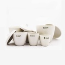 Porcelain Crucible, Medium Wall with Lid, Glazed