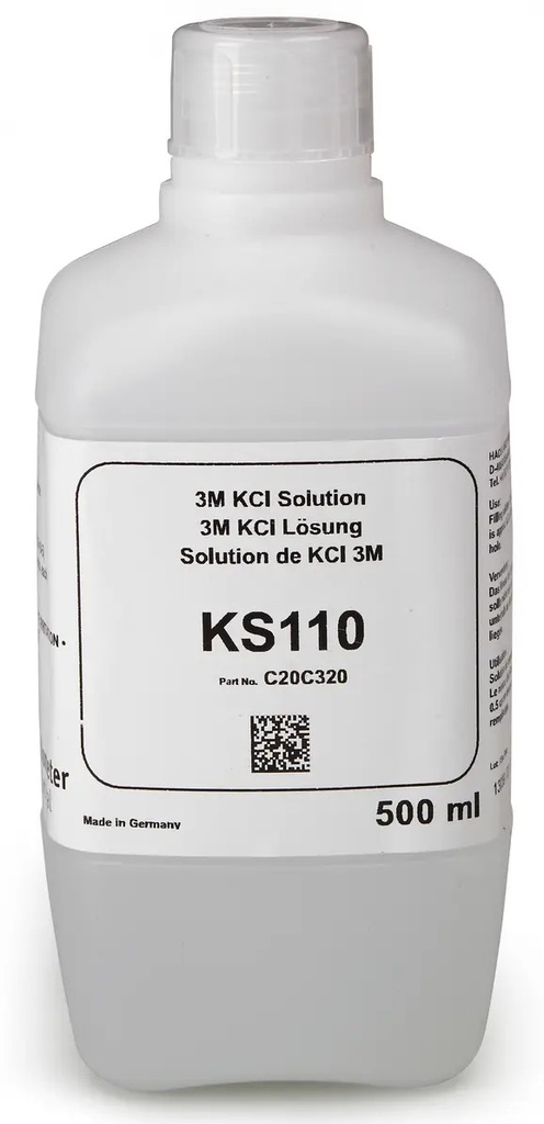 Hach KS110 KCl Solution, 3M, 500 mL