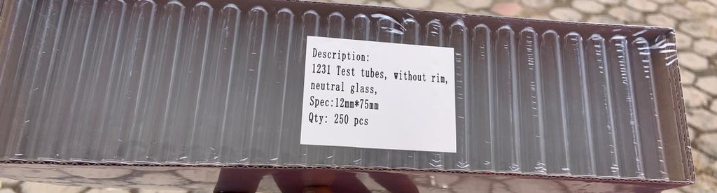 Borosilicate glass culture tubes, no rim