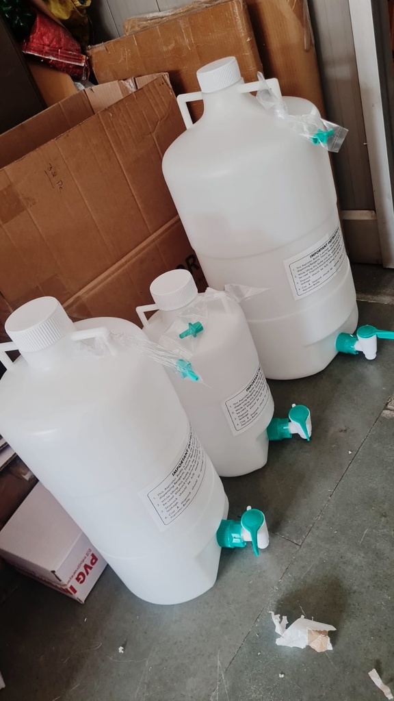 Aspirator bottle with stopcock, PP