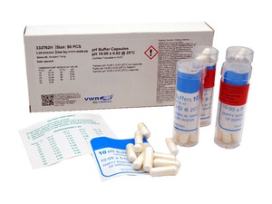 VWR® pH buffer capsules, 5 plastic tubes, 10 capsules/tube