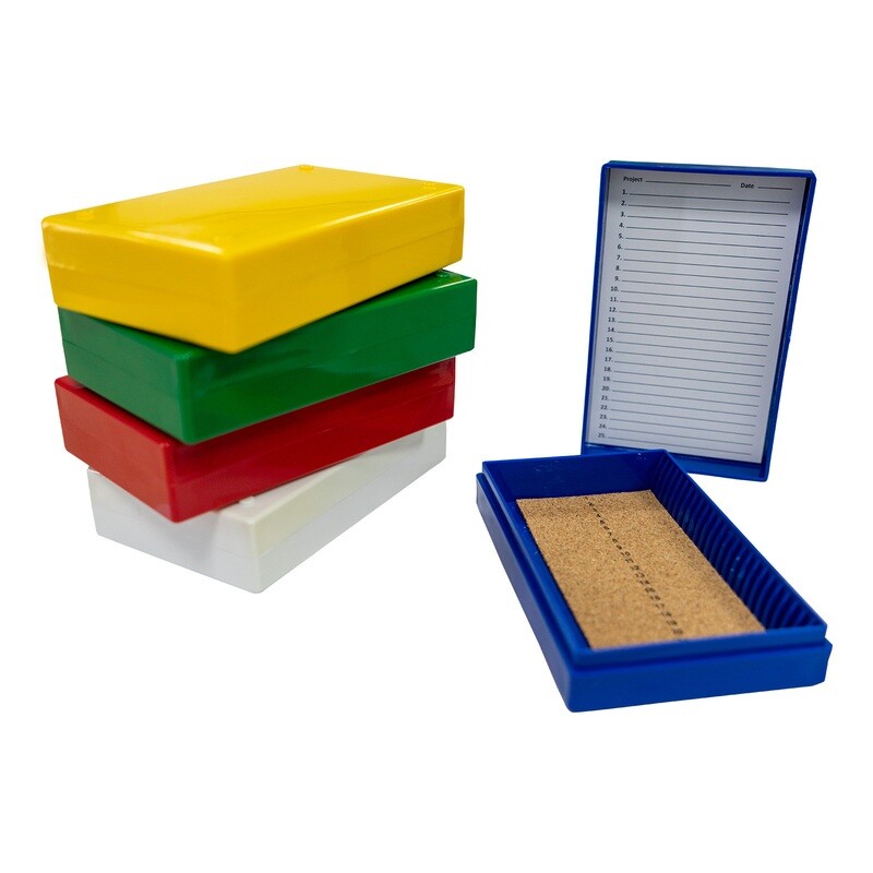 Biologix Slide Storage Boxes, Assorted Colours, ABS