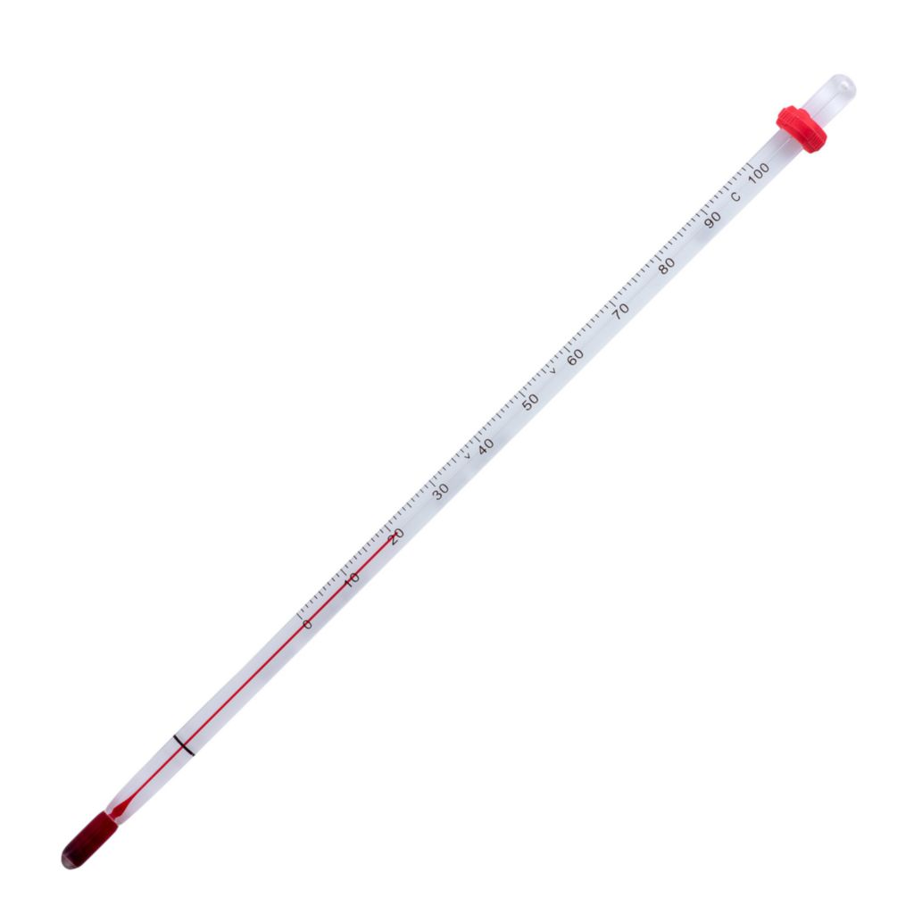 VWR Dry block/incubator liquid-in-glass thermometer, red spirit filled