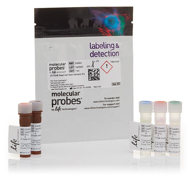 Invitrogen™ SYTOX™ Dead Cell Stain Sampler Kit, for flow cytometry, 5 x 50 μL 