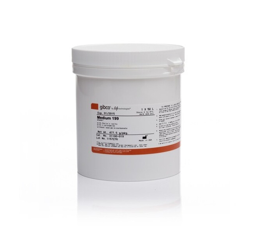 [31100019] Gibco™ Medium 199, Earle's Salts, powder, L-glutamine, HEPES, 50L