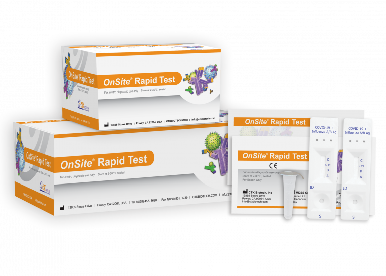 OnSite™ COVID-19 + Influenza A/B Ag Rapid Test kit, CE, 20 Tests 