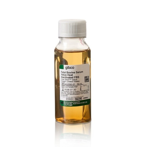 [A5209501] Gibco™ Fetal Bovine Serum, Value, Heat Inactivated (50 mL One Shot (Non-irradiated))