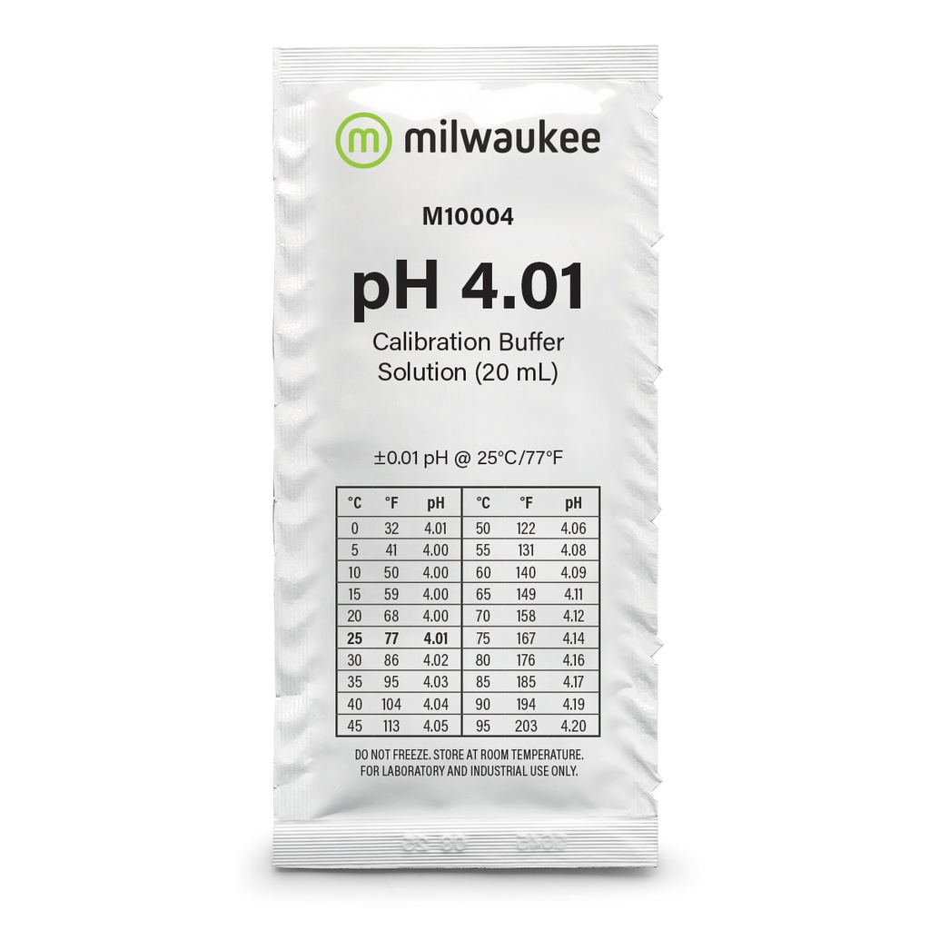 Milwaukee pH Calibration Solution Sachets, 20 mL x 25 Pack