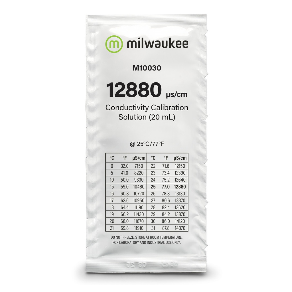 Milwaukee Conductivity Calibration Solution Sachets, 20 mL x 25 Packs