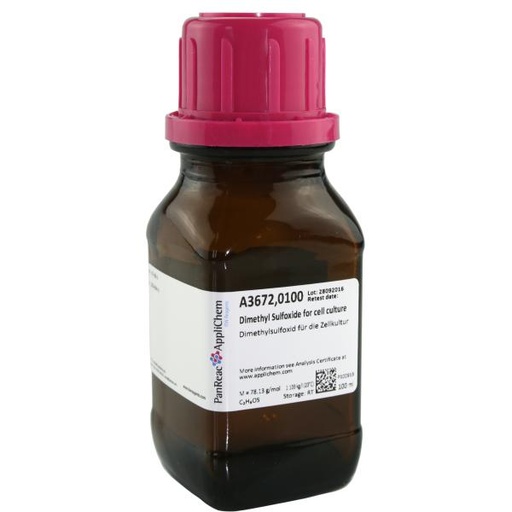 [A3672.0050] PanReac AppliChem Dimethyl Sulphoxide (DMSO) ≥99.5%, BioChemica®cell culture reagent (50 mL)