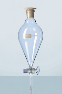 Borosilicate 3.3 glass Separating funnel, squibb, with Plastic stopper