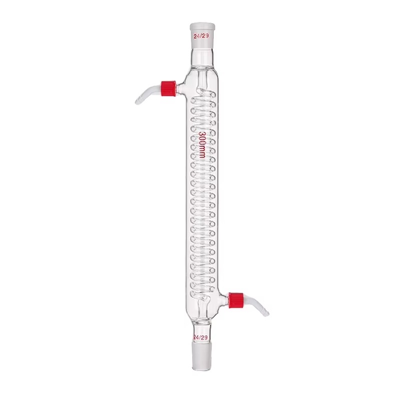 Borosilicate Glass 3.3 Graham Condenser, Coiled Inner Tube, Standard Ground Joint