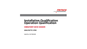 FRITSCH ANALYSETTE™ 3 Certification