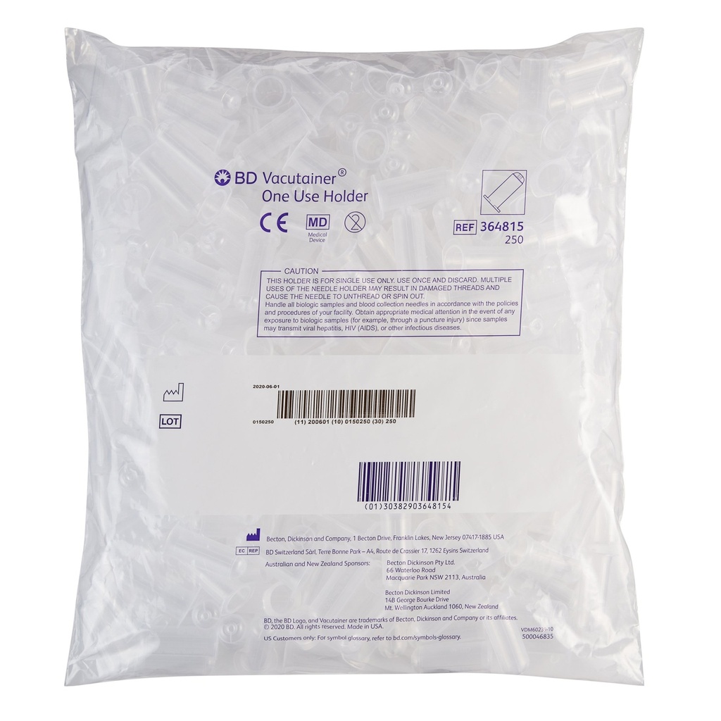 Bd Vacutainer Holder, 250/Pack