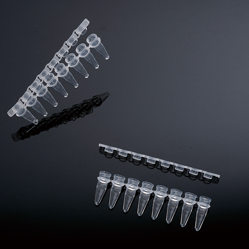 Biologix 0.2mL 8-Strip Pcr Tubes With Strip Caps, Sterile, Flat-Top Caps, Pp, Clear, DNase & RNase free