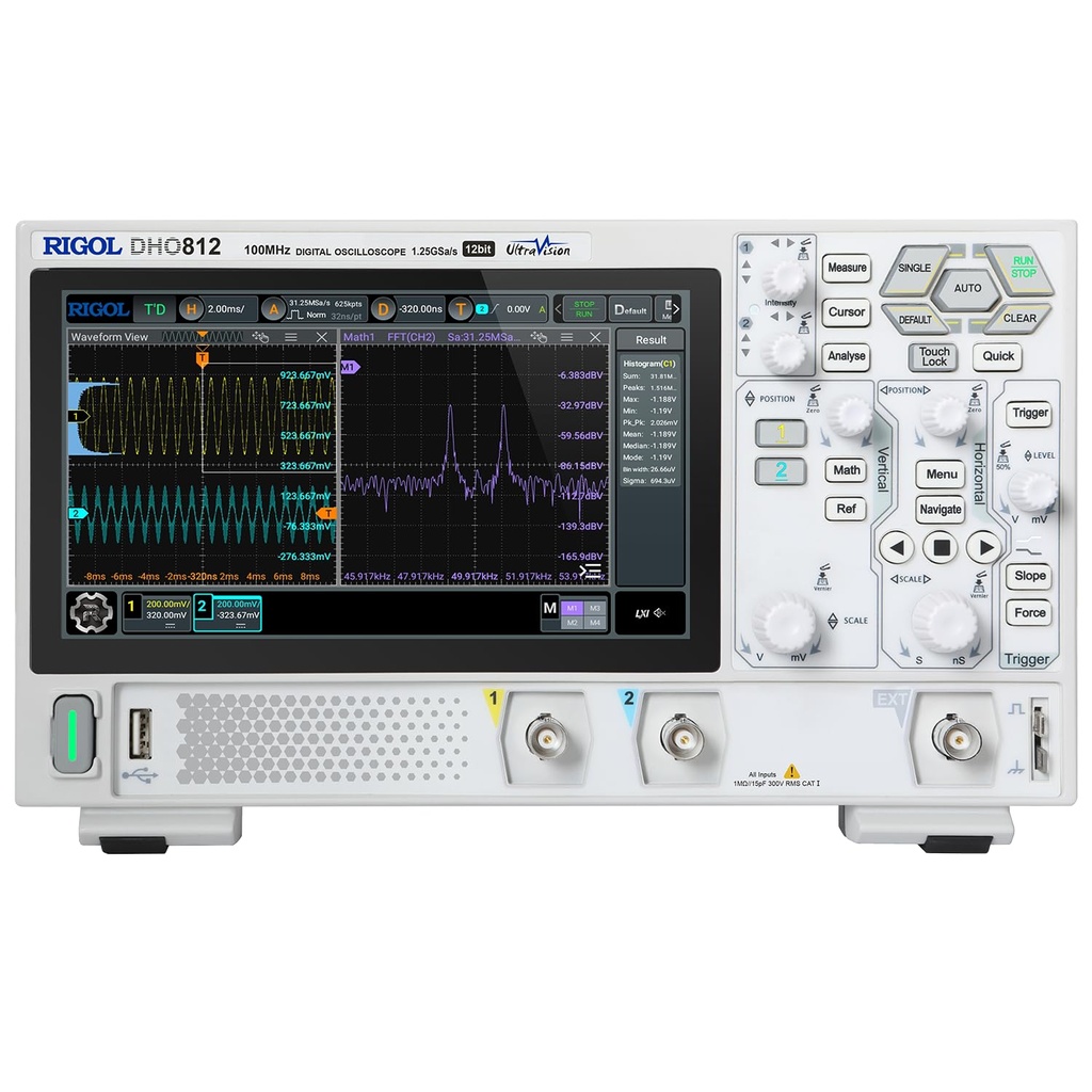 RIGOL DHO812 Digital Oscilloscope, Dual Channel