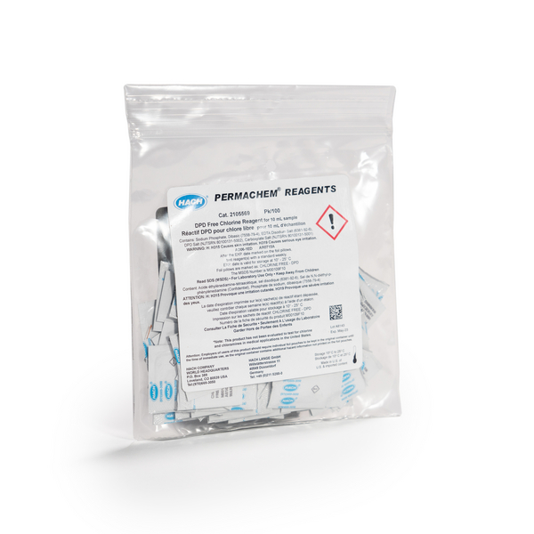 Hach Dpd Free Chlorine Reagent Powder Pillows, 10mL