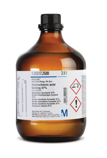 Merck Hydrochloric Acid fuming 37%, Emsure® Acs, Iso, Reag. Ph. Eur. For Analysis, Supelco®