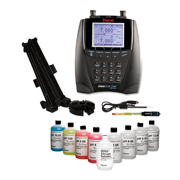 Orion Star A214 Ph/Ise Benchtop Meter Kit With Fluoride Electrode And Solutions, Ross Ultra Glass-Body Ph Electrode, Atc Probe, Stirrer Probe And Stand. 