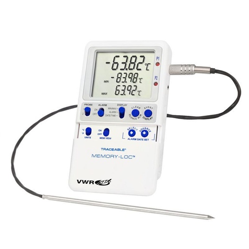 [620-2442] Traceable® Memory-Loc™ USB Data Logger Thermometer With Platinum RTD Sensor (–90 to 105°C)