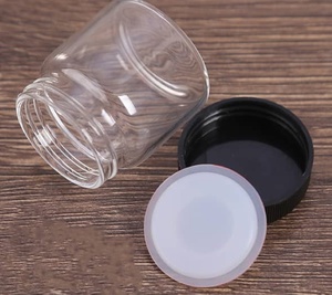 Glass sample bottle, flat bottom, with screw cap