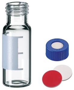 VWR HPLC/GC certified vial kit, amber glass, with label and filling lines, 1.5mL with septa caps (copy)