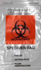 Specimen Biohazard Bags with Extra Pocket 6"x9"