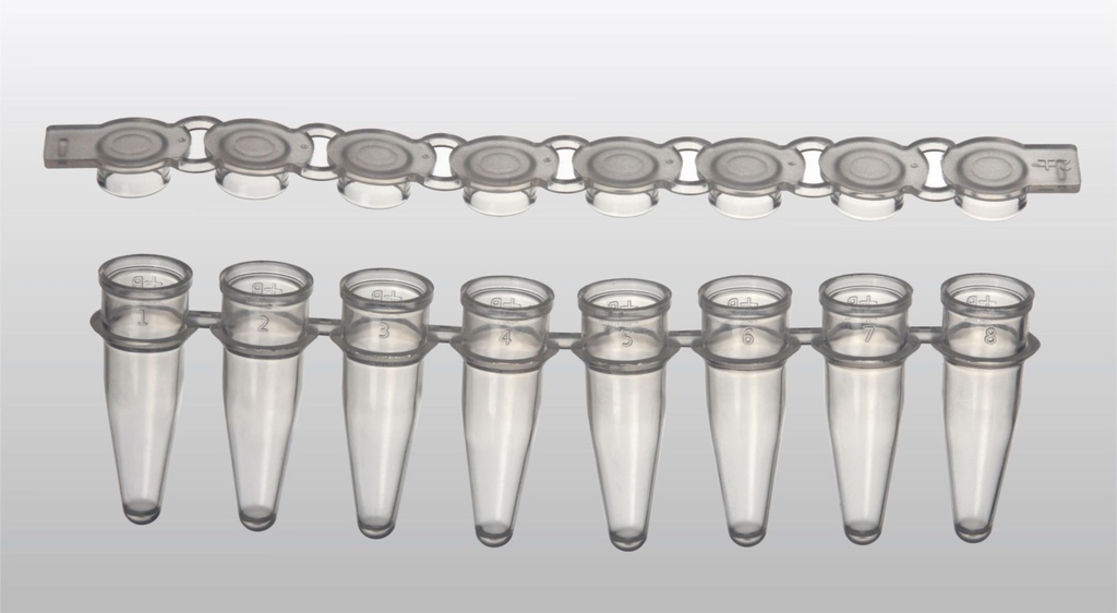 [732-3653] VWR® qPCR 8-strip tubes, 0.1mL, with optical caps