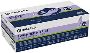 Lavender Nitrile gloves, powder-free, Extra-small