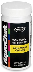 Hach Free Chlorine Test Strips, 0-600 mg/L (High range)