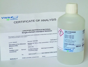 VWR Gold standard solution, 1,000 mg/L Au in 2% hydrochloric acid AVS TITRINORM standard for AAS
