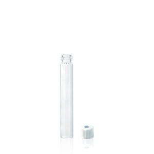 ALWSCI 12mL Gas Sampling Vial, White Open Top Screw Cap with Butyl Septa, Flat Bottom, Coated Vial, Evacuated