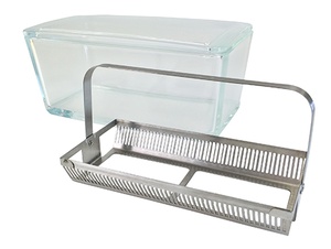 Microscope slides Staining Dish Set (cover, dish & Stainless steel rack) for 50 slides