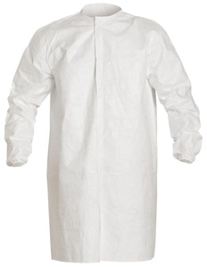  Tyvek® IsoClean® Cleanroom frocks, IC270B, Bulk Without pockets, White