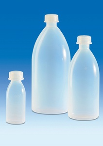 VITLAB PFA Bottle, narrow neck, round, with PFA screw caps, translucent