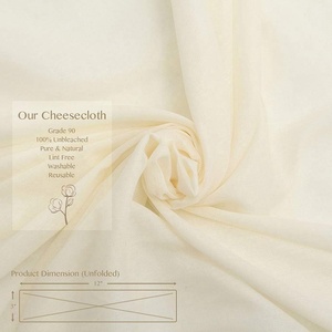 Cheesecloth, Grade 90, 36 Sq Feet, Reusable, 100% Unbleached Cotton Fabric, 4 Yards