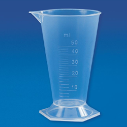 Conical Measure, Polypropylene with Raised Graduations, Hexagonal Base