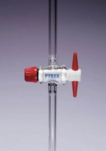 Pyrex™ Borosilicate Glass Stopcock with Key, single bore