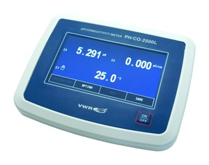 VWR® pH CO 2500L, pH/Conductivity/°C Bench Meter with Colour Graphic Touch Screen
